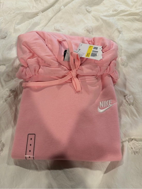 Nike Tops - Nike Pink Pullover Hoodie with White Swoosh